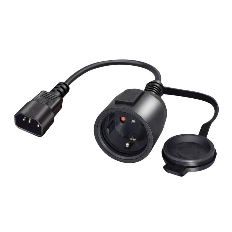 IEC320 C14 To EU4.8mm AC-Power Adapter Cable, 3 Terminals Male To Female Power Connector Cord with Protective Cover