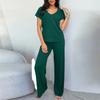 Women's Knit Loungewear Two-Piece Set with Pockets for Casual Home Wear