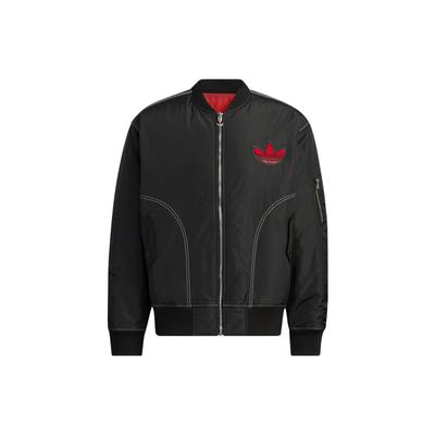 Originals Clover Plaid Logo Print Reversible Zip-Up Cotton Jacket Men Jackets Black HY7276