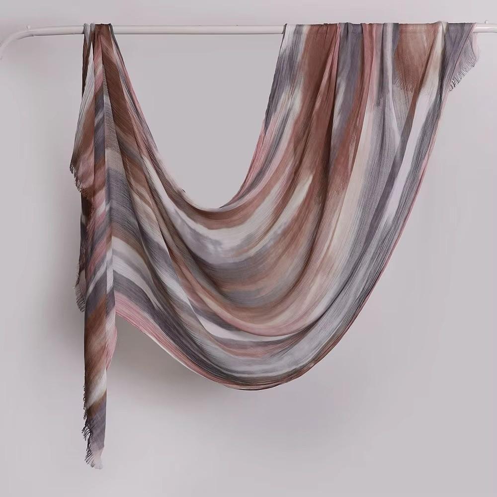 Soft Gradient Headscarf Breathable Cotton Hijab Stylish Tie-Dye Hijab For Women