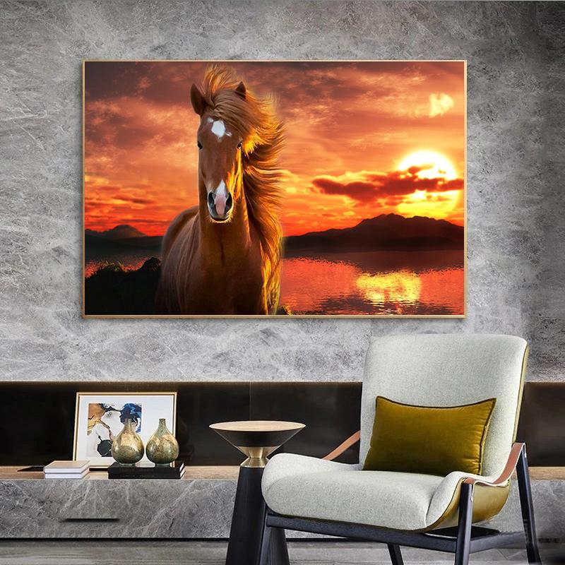 Canvas Paintings Wall Picture HD Animal Decorative Horses Pictures Printed Canvas Wall Art Home Decor For Living Room No Frame