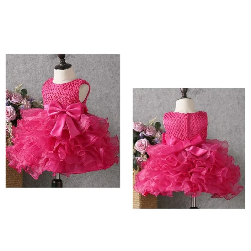 Baby Girl Princess Dress Pearl Infant Toddler Girl Vintage Vestido Party Birthday Ball Gown Baby Clothes