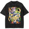 2026 Summer Dragon Ball Nostalgic T-Shirt 100% Cotton Heavyweight Washed Retro Oversized Men's Anime Print Streetwear Unisex