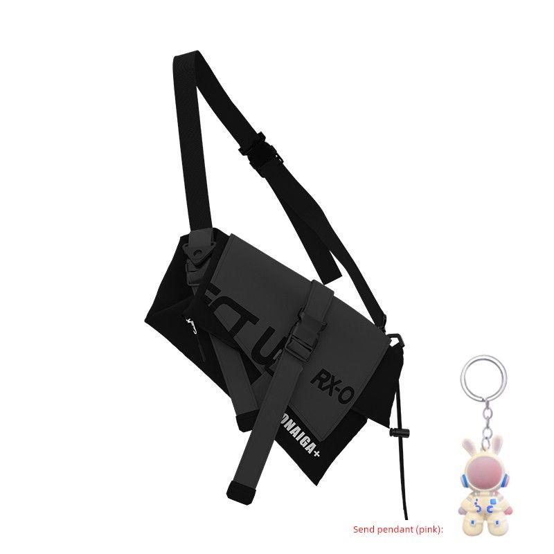 

Yonaiga + Оригинальный Модный Бренд Крутой Крутой Функциональный Стиль Контрастный Цвет Нейтральная Сумка Нагрудная Сумка Мужская Наплечная Наплечная Сумка Женская Black ash hit Ash (send pink pendant)