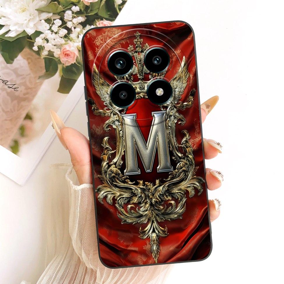 For Realme 13Pro 5G RMX3990 RMX3989 Phone Case For Realme 13 Pro 5G Cover Luxury A-Z Letters 2D Painted Silicone Casing