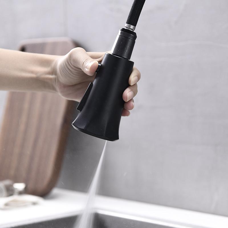 Tuqiu Pull Out Kitchen Faucets Black Single Handle  Kitchen Mixer Single Hole Rotating Water Mixer Tap Mixer Tap Kitchen Tap