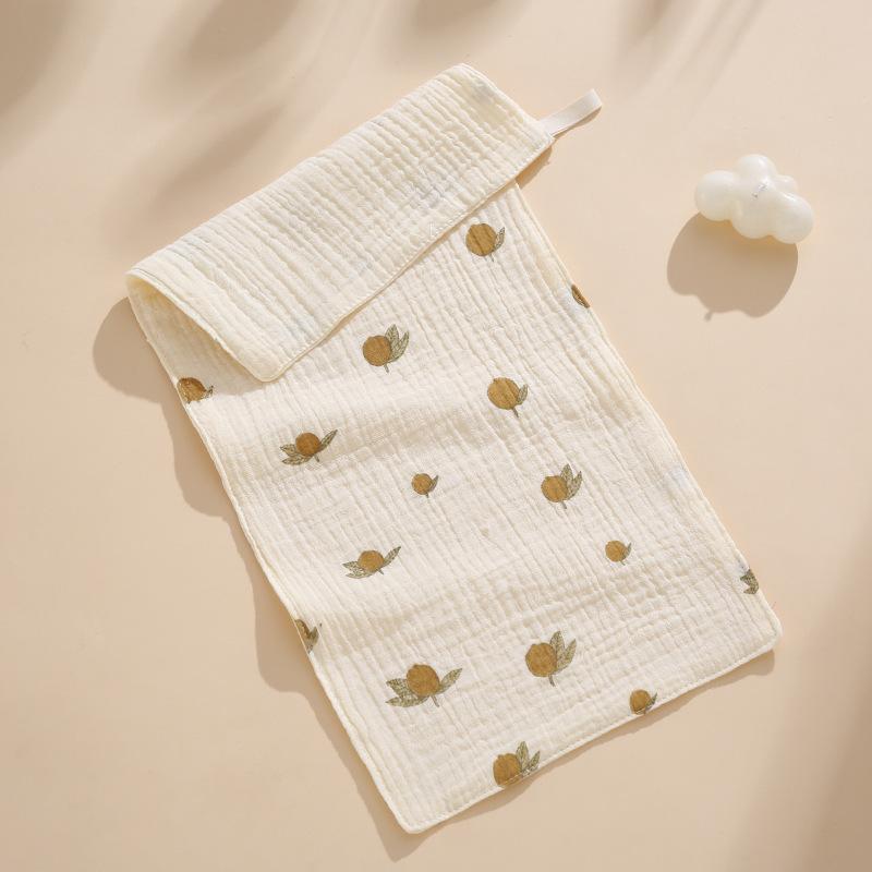 Children'S Towel Four-Layer Pure Cotton Gauze Saliva Towel Baby Face Towel Newborn Crepe Printed Soft Small Square Towel