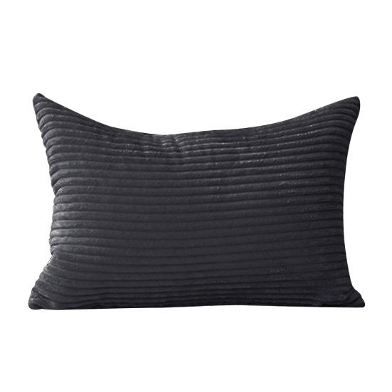 Plush Pillowcase Striped Texture Solid Color Couch Decoration Throw Pillow Cover Living Room Bedroom Car Seat Pillow Sham