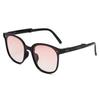 Folding Air Cushion Sunglasses Women Ebony Purple Sunglasses Big Face Glasses Gradual Change Blush