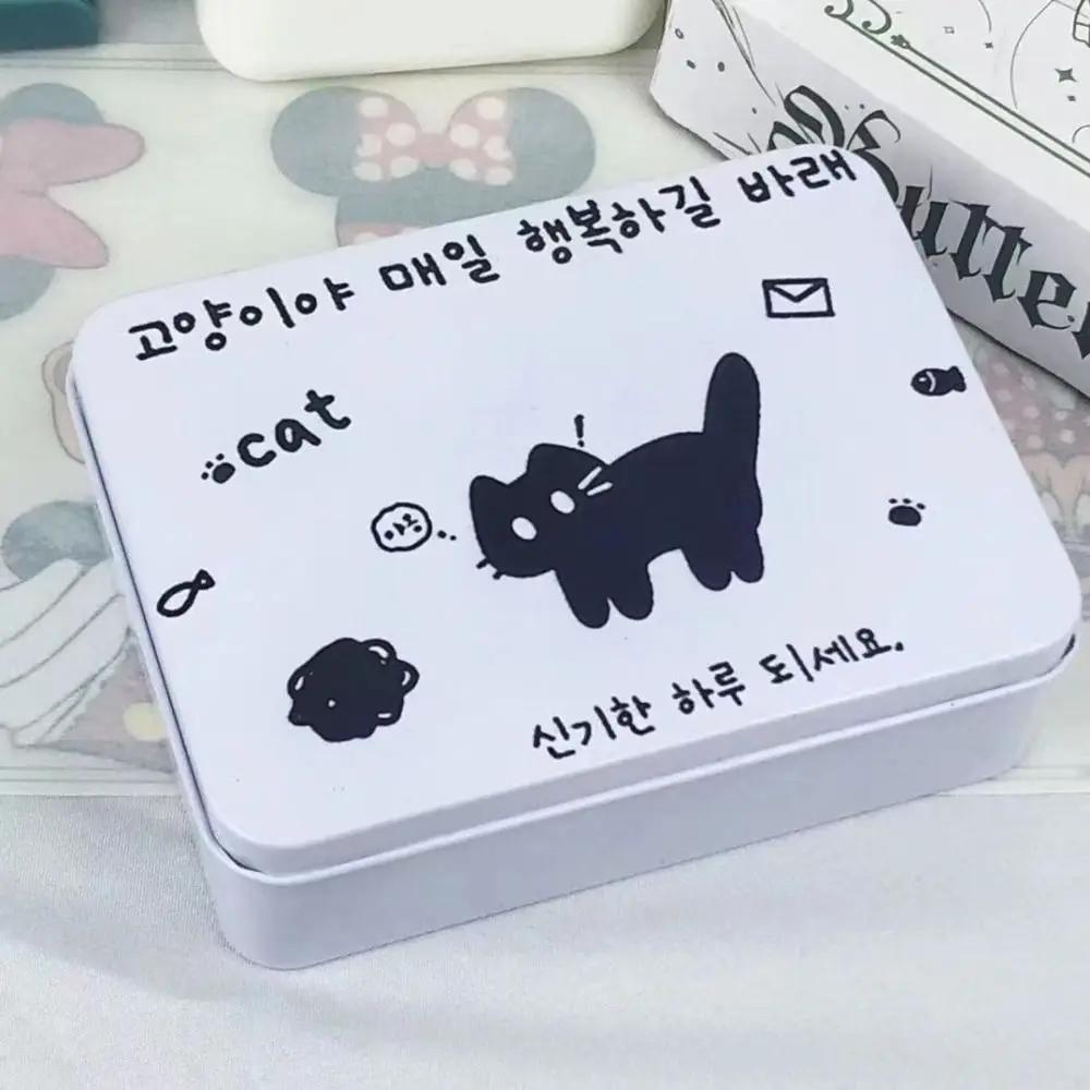 Cartoon Iron Storage Box Big Capacity Small Card Storage Box Desktop Storage School Stationery Kpop Photocards