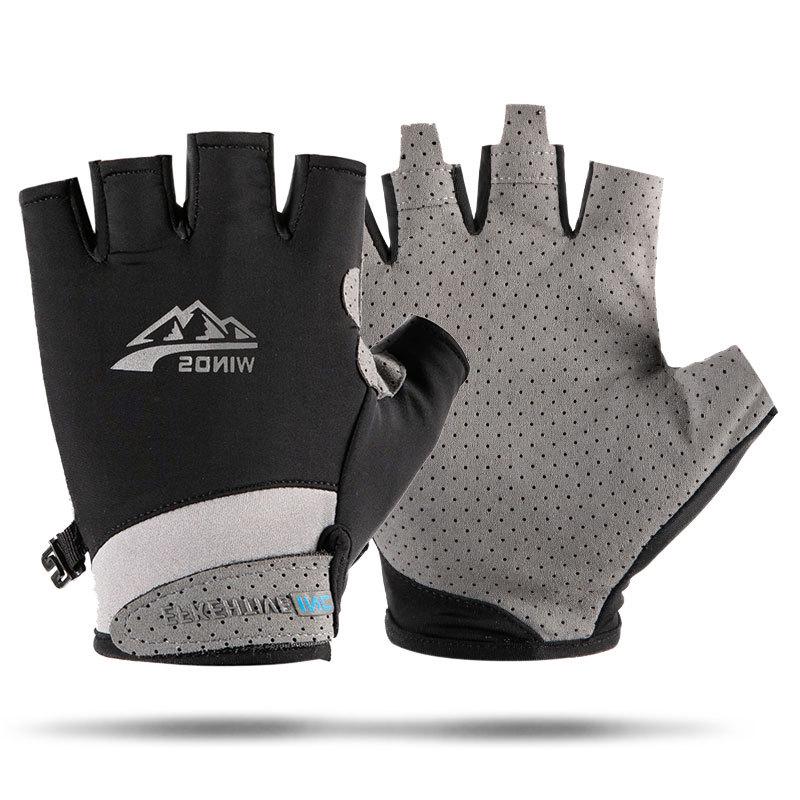 Ice Silk Unisex Fingerless Gloves: Lightweight Sun Protection for Outdoor Activities