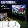Projector Screen with Stand, 120 inch 16:9 4K 1080 HD Outdoor Movie Screen with Stand, Wrinkle-Free Projection Screen with Tripods and Carry Bag, for