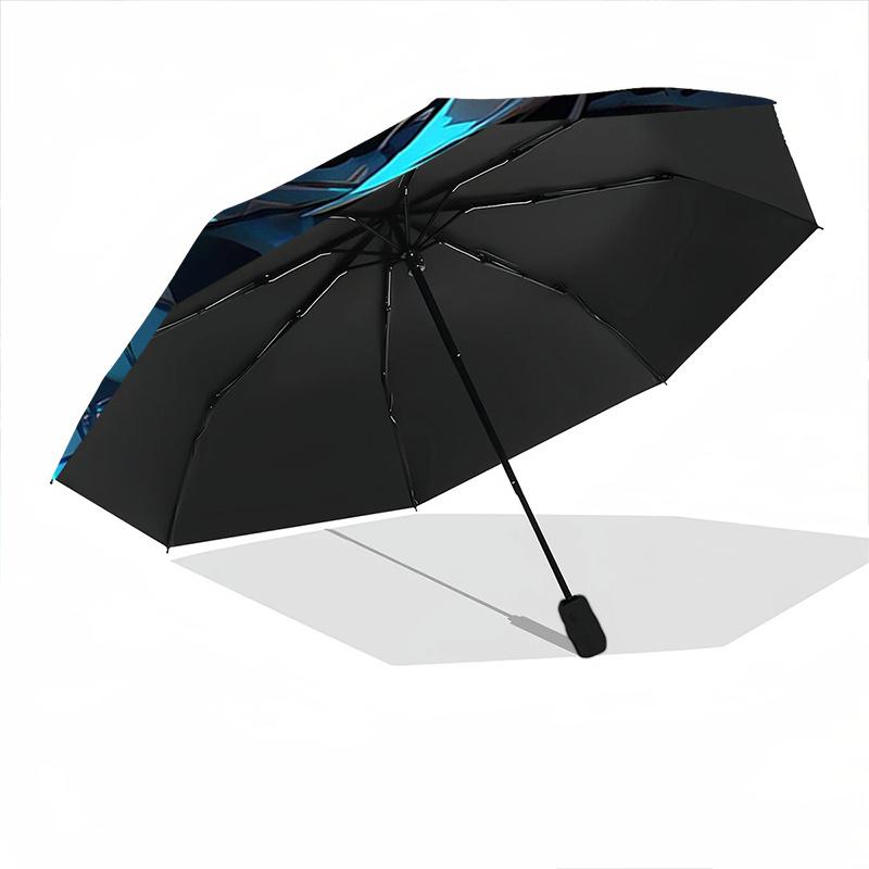 1pc Blue Eyed Warrior Automatic Opening and Closing Folding - A Good Choice for Gifts, Fashionable and Convenient Umbrella With Cute Cartoon Char