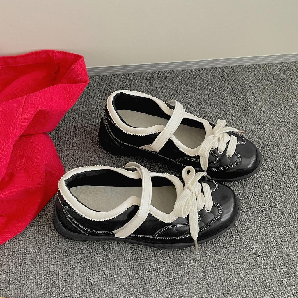 Retro black premium flat ballet Mary Jane shoes women's 2025 new summer skirt light mouth single shoes