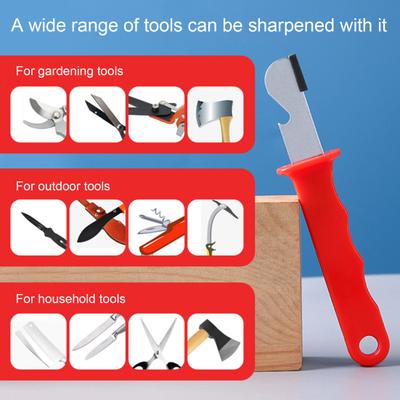 Garden Tool Sharpener Multifunctional Whetstone for Knives Scissors Axes Hedge Trimmers Pruners Portable Pocket Sharpener for Camping Fishing