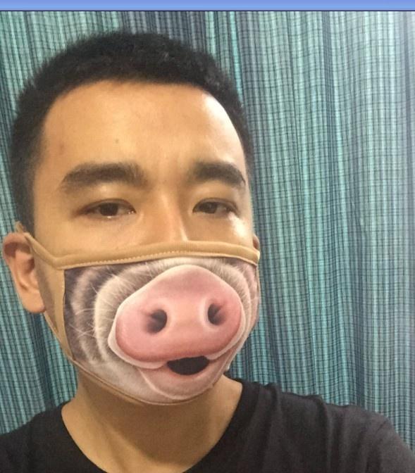 Unisex Funny 3D Printed Doggy Cat Puppy Masks Cute Couple Personality Winter Face Masks Cotton Anti-