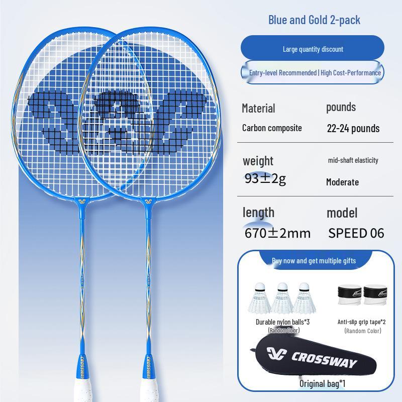 Ultraleichtes Carbon-Verbundstoff-Badmintonschläger-Set mit Tasche – Professionelles Übungsset für Innen & Außen, zweiteilig