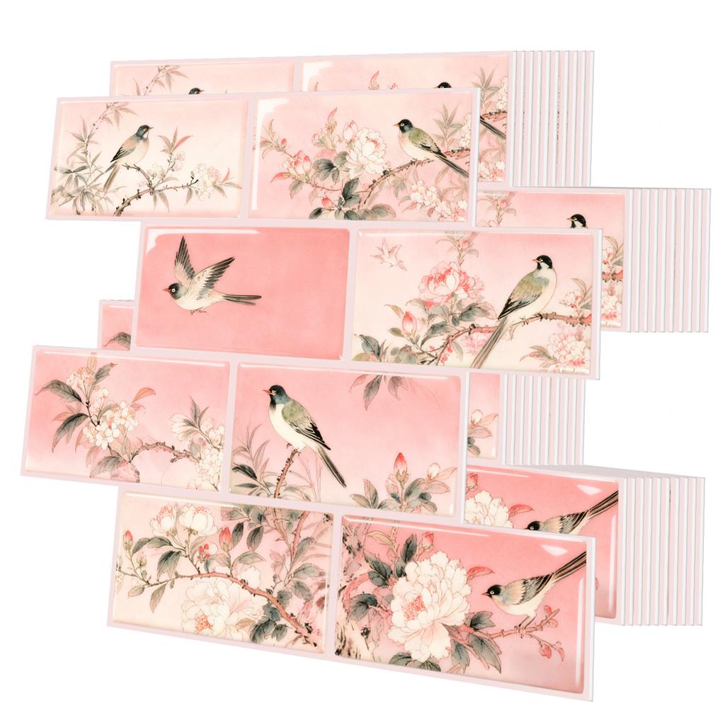 10Pcs Modern Minimalist Mosaic Stick on Backsplash for Kitchen," Peel and Stick Self Adhesive Wall Tiles Back Splashes for Bathroom Brown Marble Look