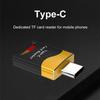 Type-C Card Reader Aluminum Alloy Mini Phone TF Card Reader Hidden Card Slot Plug and Play Flash Drive for Huawei iPad Macbook
