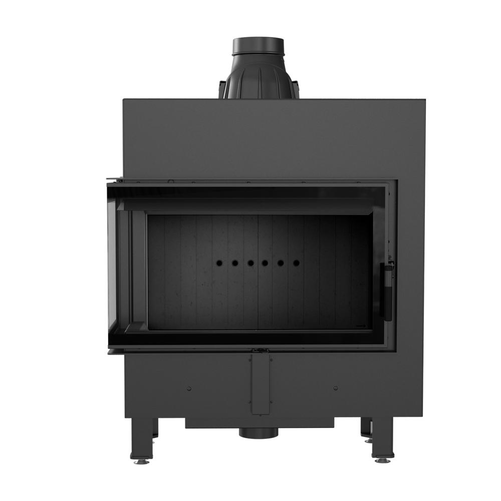 Steel Fireplace KRATKI LUCY SLIM Left 10 kW Ø 160 Black Thermotec