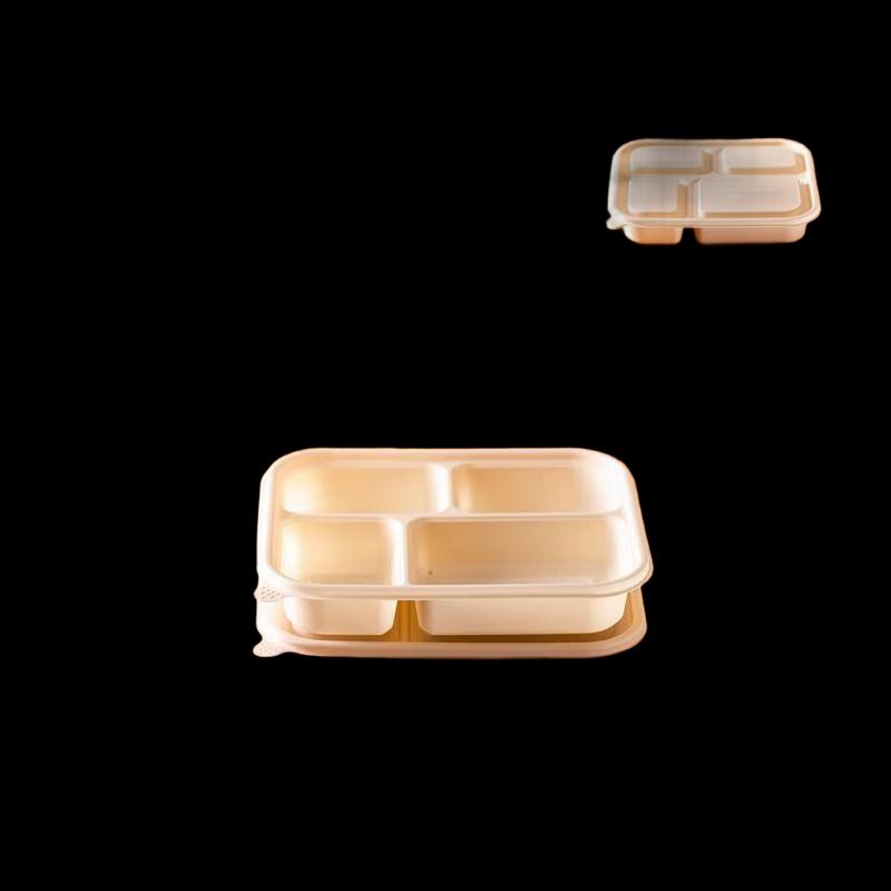 Eco-Friendly 4-Compartment Corn Starch Food Container