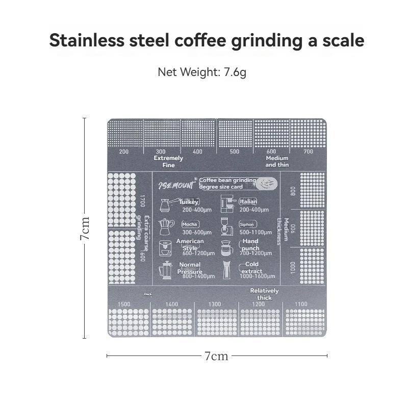 Stainless Steel Coffee Grinder Scale 16 Level Comparison Coffee Powder Thickness Comparison Scale Coffee Grind Reference Card