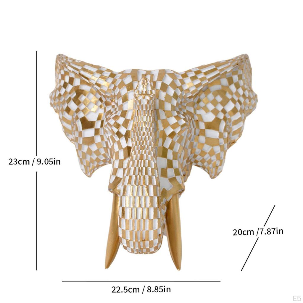 Decorative Elephant Head To Hang On The Wall, Wall Sculpture for Home Or Office.