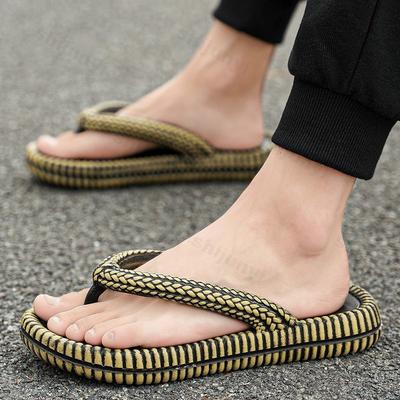 Men Slippers Flip Flops 2025 Summer Flat Shoes Non-slip Soft Retro Open Toe Home Breathable Men Outdoor Beach Slippers