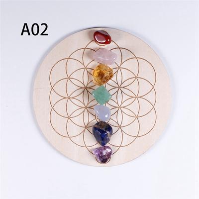 Natural Crystal Wood Plate Gravel Decoration Healing Stone Mixed Seven Chakra Seven Star Array Home Decor Gift Chips Chakra
