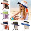 Summer Children Bucket Hat with Shawl Quick-dry Kids Sun Hats Neck Protection Child Panama Cap for Girls Boys Beach Travel 4-10Y