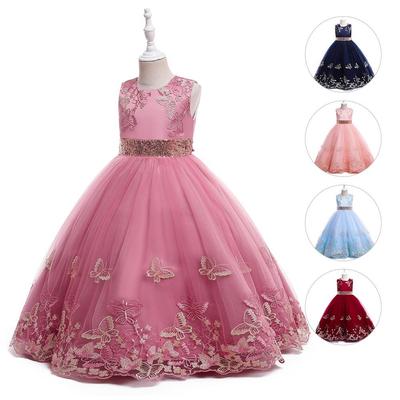 Girls' European & American Style Formal Princess Dress for Performances, Long Evening Gown, Birthday and Catwalk.