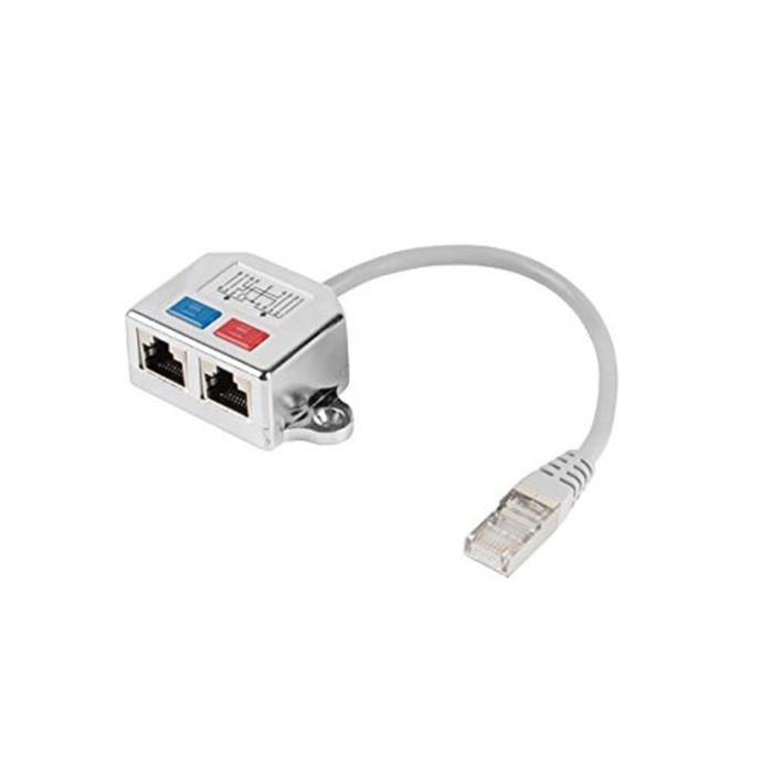 Adaptateur Ethernet - Lanberg - AD-0026-S - RJ45 Mâle Vers Femelle - Gris - 100 MB/s