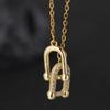 Double Ring Horseshoe Buckle Titanium Steel Choker Necklace Light Luxury Fashion Gold Pendant Jewelry