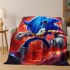 Classic S-Sonic Game Cartoon Hedgehog Flannel Blanket Soft Warm Throw Blanket for Bed Bedroom Room Living Room Travel Picnic Kid