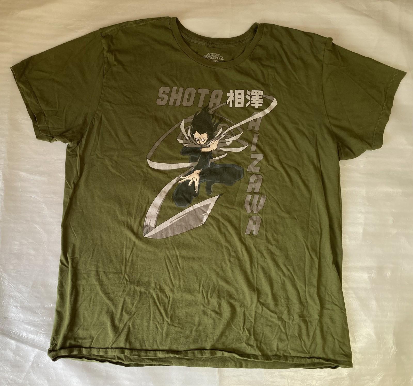 Shota Aizawa Unisex T Shirt Green Anime Short Sleeve My Hero Academia Size 2XL Unisex T-Shirt L