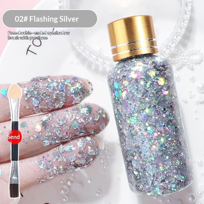 Funkelnde Flüssigkeit Große Pailletten Explosion Bühnen Make-up Performance Haare Gesicht Kleberfreies Gel Glitzer Lidschatten Make-up