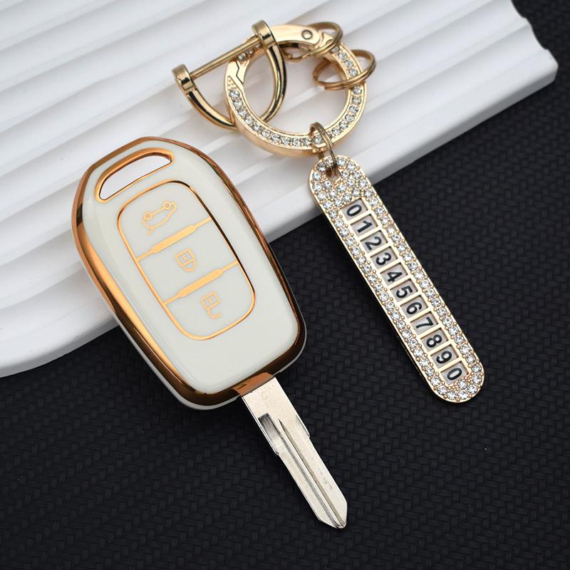 2/3 Buttons Fit For Renault Duster Dacia Scenic Master Megane Soft Tpu Auto Key Fob Case Cover Housing Mount Key Ring Protector Key Fob Ring