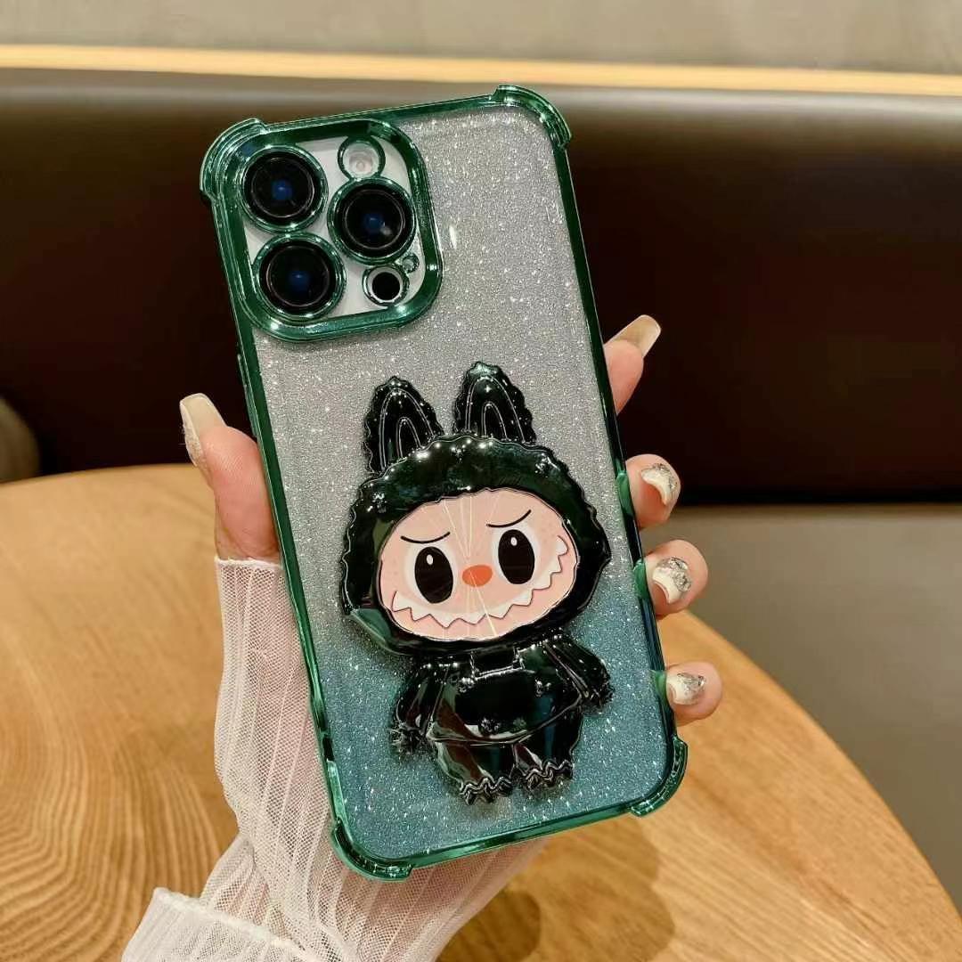 

IPhone16PROMAX Mobile Phone Case Four Corners Anti-drop Rabub Electroplated Magnetic Suction Bracket Apple 17 Protective Case 14 iPhone 17