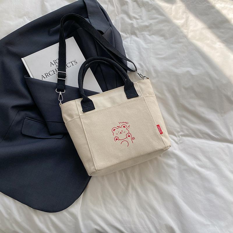 

Контрастного цвета переносная холщовая сумка женская 2025 новая повседневная универсальная сумка-мессенджер популярная сумка чёрный