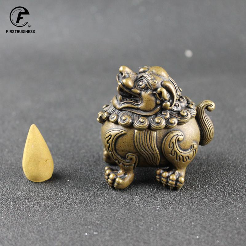 Retro copper big lion Incense Burners animals Incense Holder Incense Burner Sandalwood Censer Home Office Decor Decoration Craft