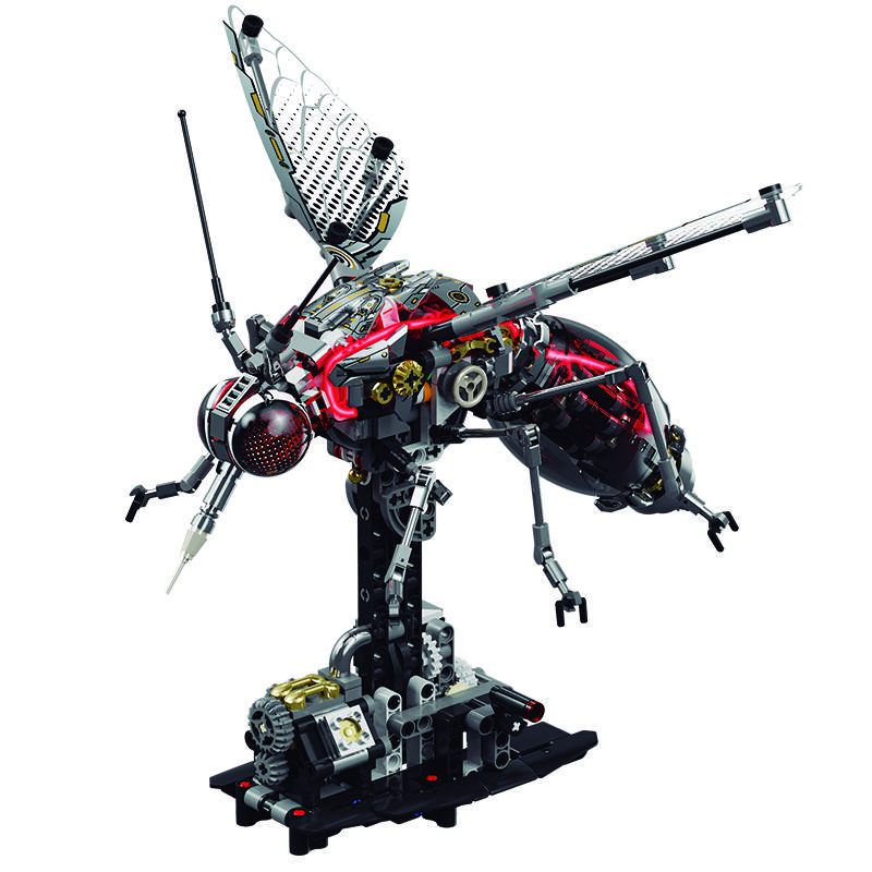 

747Pcs Mechanical Mosquito With Lights Construction Blocks Set, Desktop Ornament, Insect And Animal Assembly Toy, Kids Birthday Present