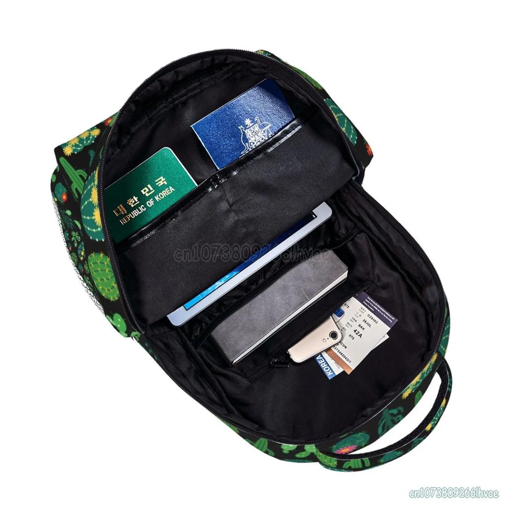 Zaini da 15,6 pollici Carini Zaino per Laptop con Cactus Borsa a Spalla Zaino Scolastico per Libri Zaino Casual da Giorno Zaino da Giorno per Viaggio Escursionismo Campeggio