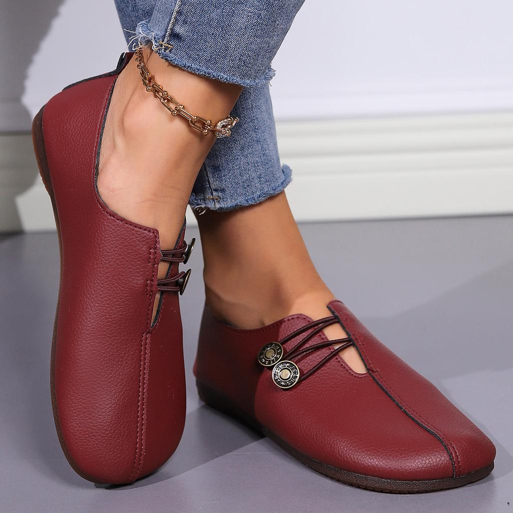 2024, pantofi uni, plat, casual, din piele moale, pentru femei vara, gură superficială, pantofi mari simpli și la modă pentru femei