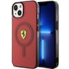 Etui Do iPhone 14 Ferrari Translucent MagSafe Czerwone