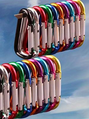 D-shaped Aluminum Carabiner Keychain: Lightweight Bag Buckle & Kettle Hook