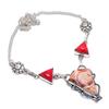 Natural Bird Eye Jasper, Coral 925 Sterling Silver Jewelry Necklace 18" F2g33