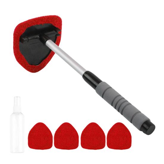 Cleaning Brush with Telescopic Handle 26-41cm Multi-Functional Microfiber Car Window Cleaner for Defrosting Defogging Soft Lint-Free Head Non-Slip