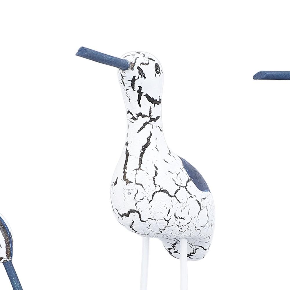 3pcs Wood Seagull Statue 5in Wooden Seabird Figurine Fashion Seagull Figurine Home Decoration