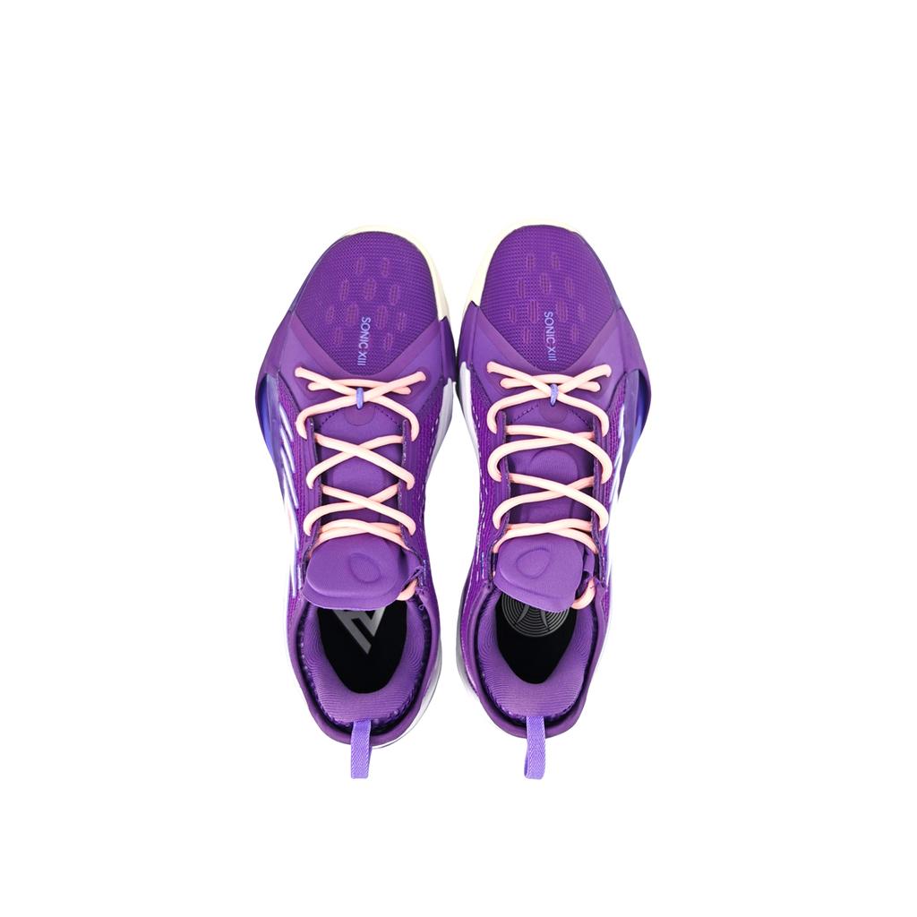 Li Ning Sonic 13 Cushioning Slip Resistant Abrasion Resistant Low Top Basketball Shoes Men's Purple Pink ABAV025-6