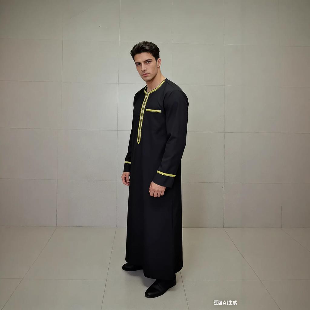 Middle Eastern Polyester Long Robe For Costume And Cultural Events